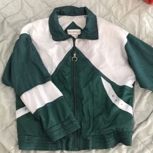 Vintage 80s green and white jacket men’s large